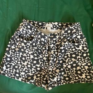 black and white vintage fit high waisted shorts